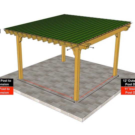 15x15 Covered Pergola Kits With Roof The Big Kahuna - Image 5