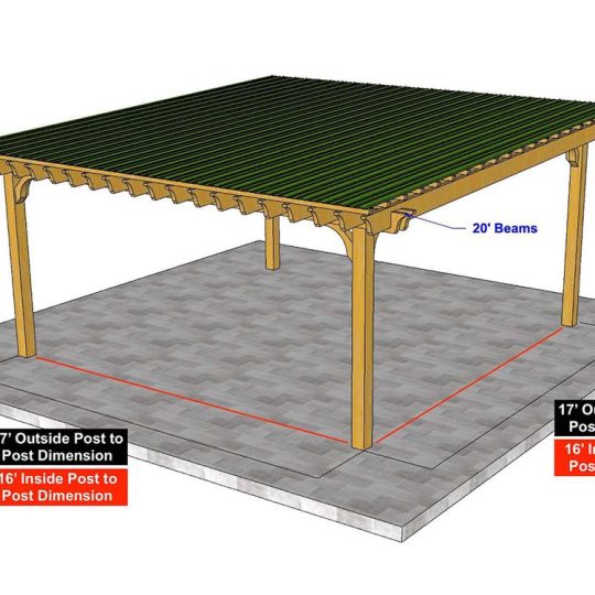 20x20 Covered Pergola Kits With Roof The Big Kahuna - Image 4