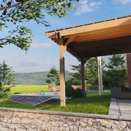 12x16 Covered Pergola Kits With Roof The Big Kahuna - Image 1