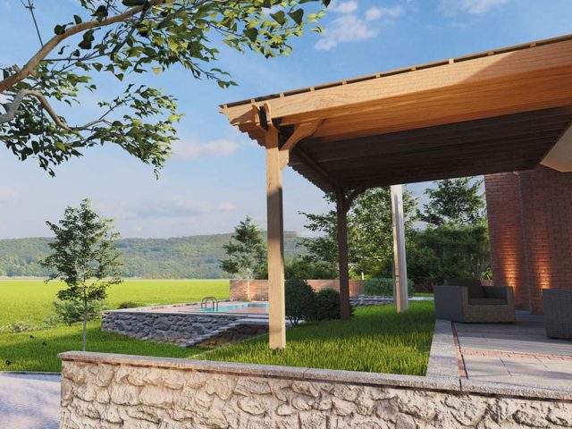 12x16 Covered Pergola Kits With Roof The Big Kahuna