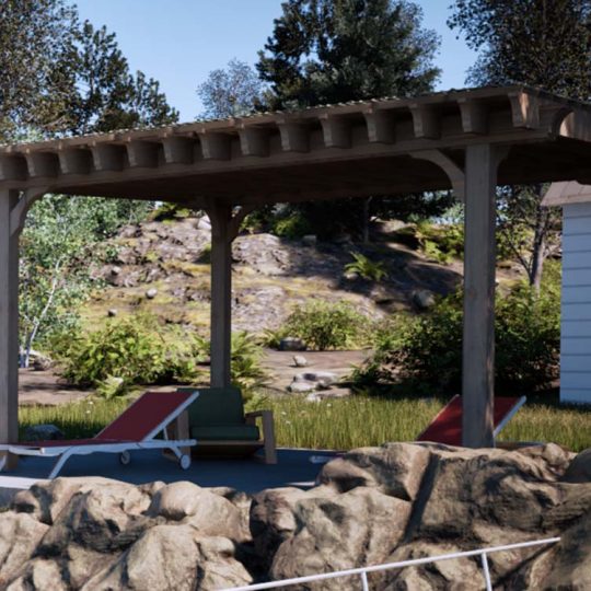 15x15 Covered Pergola Kits With Roof The Big Kahuna - Image 1