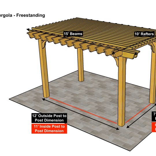Todd L 10'x15' Freestanding CEDAR Big Kahuna - No POSTS and no holes in beams. Top only. - Image 1