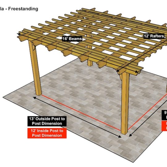 Vidhi S 12'x16'  Freestanding Sombrero + (1) 2x8x12 Board Un-touched and Un-cut - Image 1