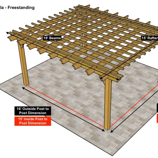 Vidhi S 15'x19'  Freestanding Sombrero (9) RAFTERS + (1) 2x8x12 Board Un-touched and Un-cut - Image 1
