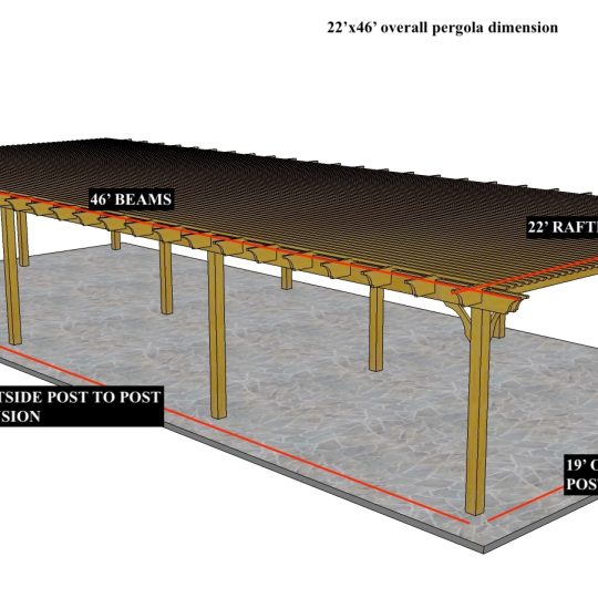 Bruno B 22'x46'  Custom Freestanding Big Kahuna (12) post pergola - Image 1