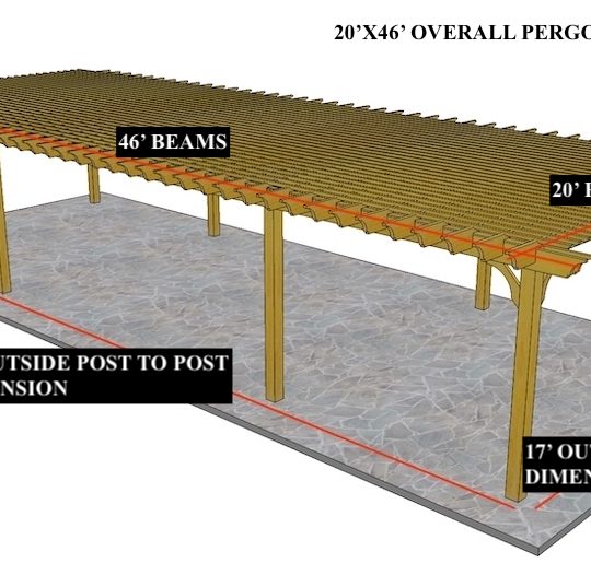 Bruno B 20'x46'  Custom Freestanding Big Kahuna (8) post pergola - Image 1