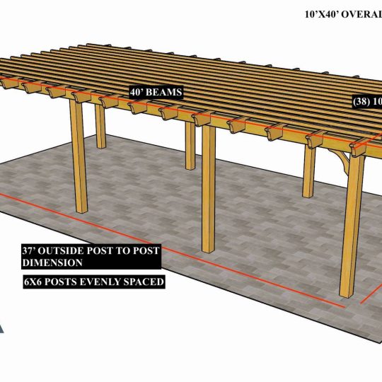 Brett Morris 10'x40' Custom Freestanding Big Kahuna (8) POSTS - Image 1